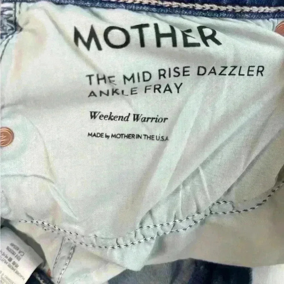 Mother Mid Rise Dazzler Ankle Fray in Weekend Warrior Straight Leg Jeans Size 27 - Picture 10 of 12